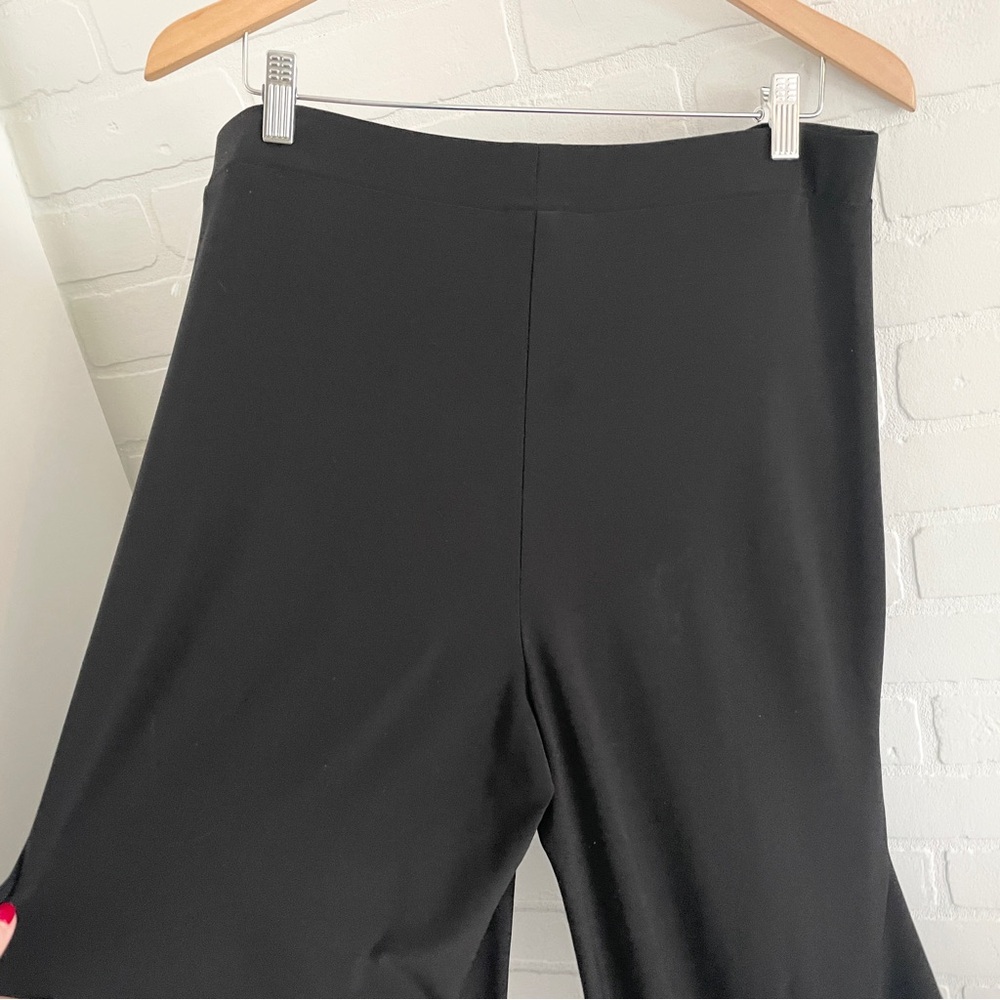 JOSEPH RIBKOFF Asymmetric Overlay Fluid Wide Leg Capri Pants Architectural M/L - Picture 10 of 11